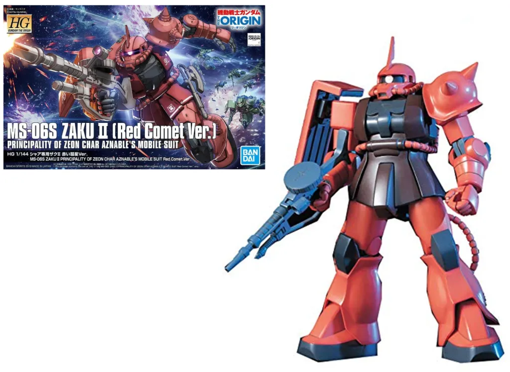 GUNDAM - Model Kit - HG 1/144 - MS-06S Zaku II Aznable's Mobile Red